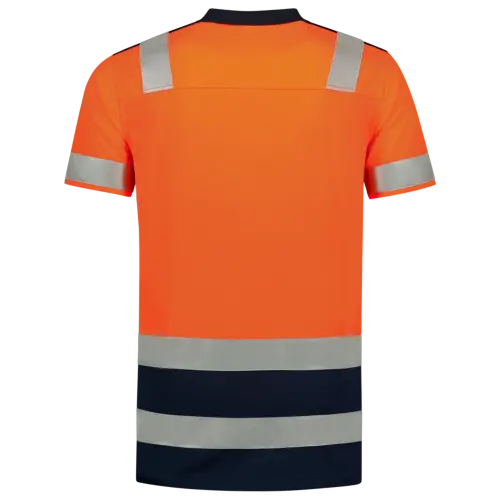 High Vis Bicolor Polo shirt Fluor Orange-Ink-2
