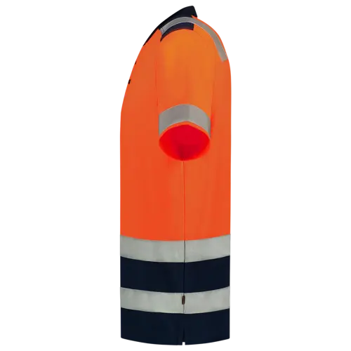 High Vis Bicolor Polo shirt Fluor Orange-Ink-3