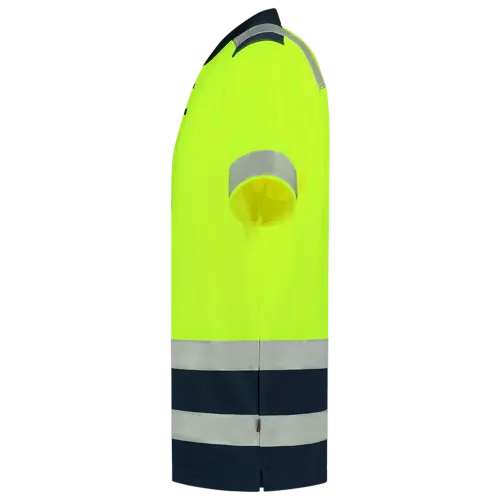 High Vis Bicolor Polo shirt Fluor Yellow-Ink-3