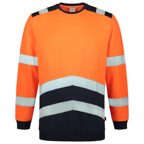 High Vis Bicolor Sweater Fluor Orange-Ink-1