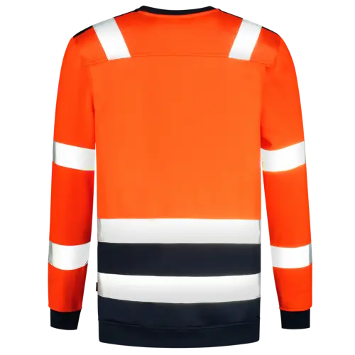 High Vis Bicolor Sweater Fluor Orange-Ink-2