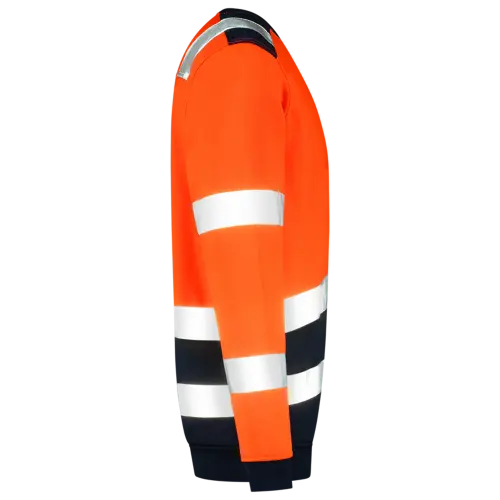 High Vis Bicolor Sweater Fluor Orange-Ink-4