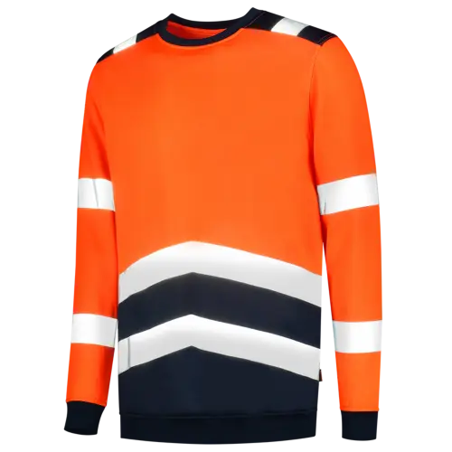 High Vis Bicolor Sweater Fluor Orange-Ink