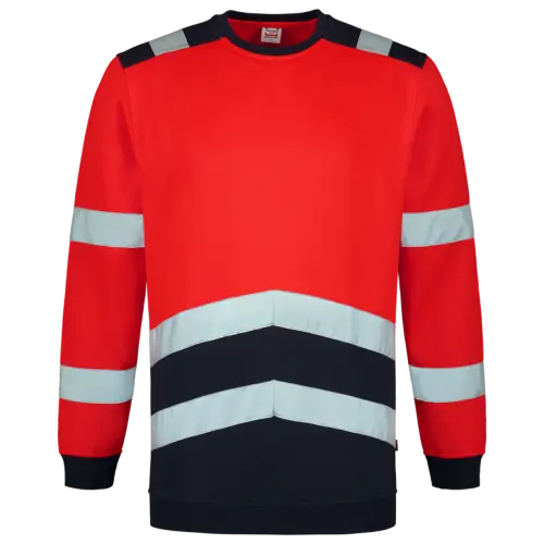 High Vis Bicolor Sweater Fluor Red-Ink-1