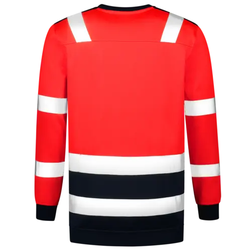 High Vis Bicolor Sweater Fluor Red-Ink-2