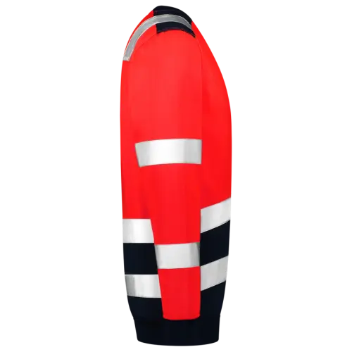 High Vis Bicolor Sweater Fluor Red-Ink-4