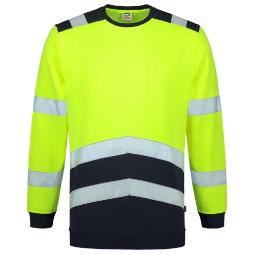 High Vis Bicolor Sweater Fluor Yellow-Ink-1
