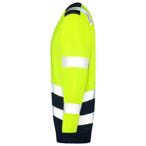 High Vis Bicolor Sweater Fluor Yellow-Ink-3