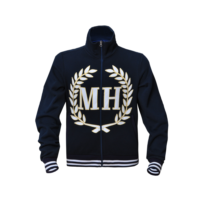 100% Cotton Navy Sports Zipper Jacket