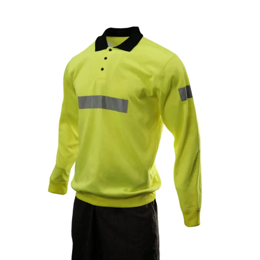 Fluorescent long-sleeved polo shirt